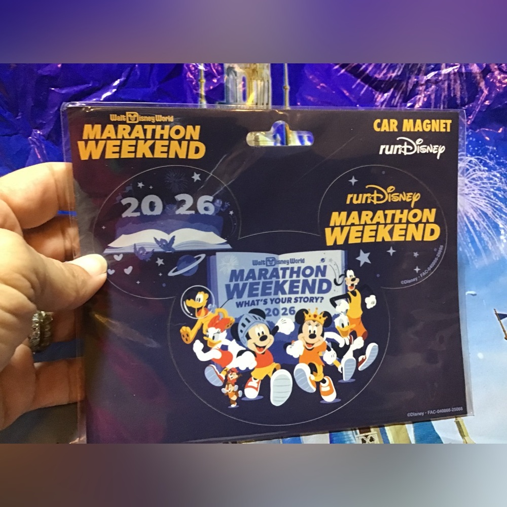 Run disney walt disney world 2026 marathon Mickey Mouse & friends car magnet